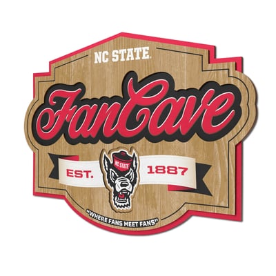 NC State Wolfpack IDNA 12.5" x 17" Fan Cave Sign