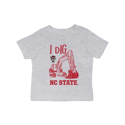 NC State Wolfpack Vive La Fete Infant Excavator T-Shirt - Gray