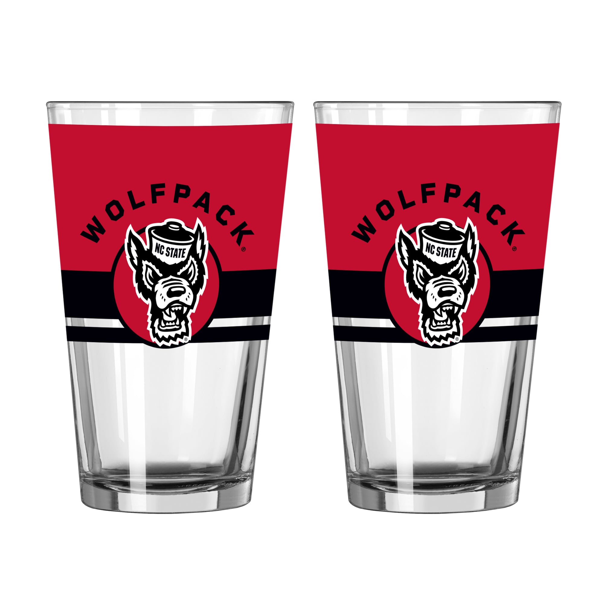Ensemble de deux verres à bière Horizon de 473 ml (16 oz) Logo Brands NC State Wolfpack