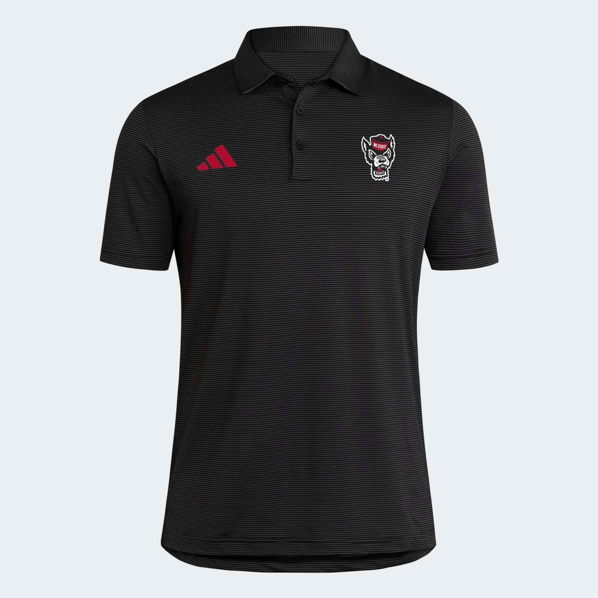 Men's adidas Black NC State Wolfpack Ultimate 365 Stripe Polo