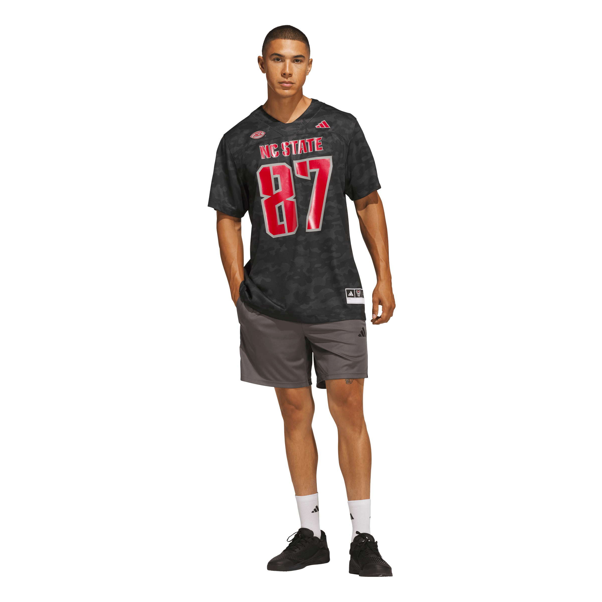 Men's adidas #87 Black NC State Wolfpack Honor & Support Premier Strategy Jersey