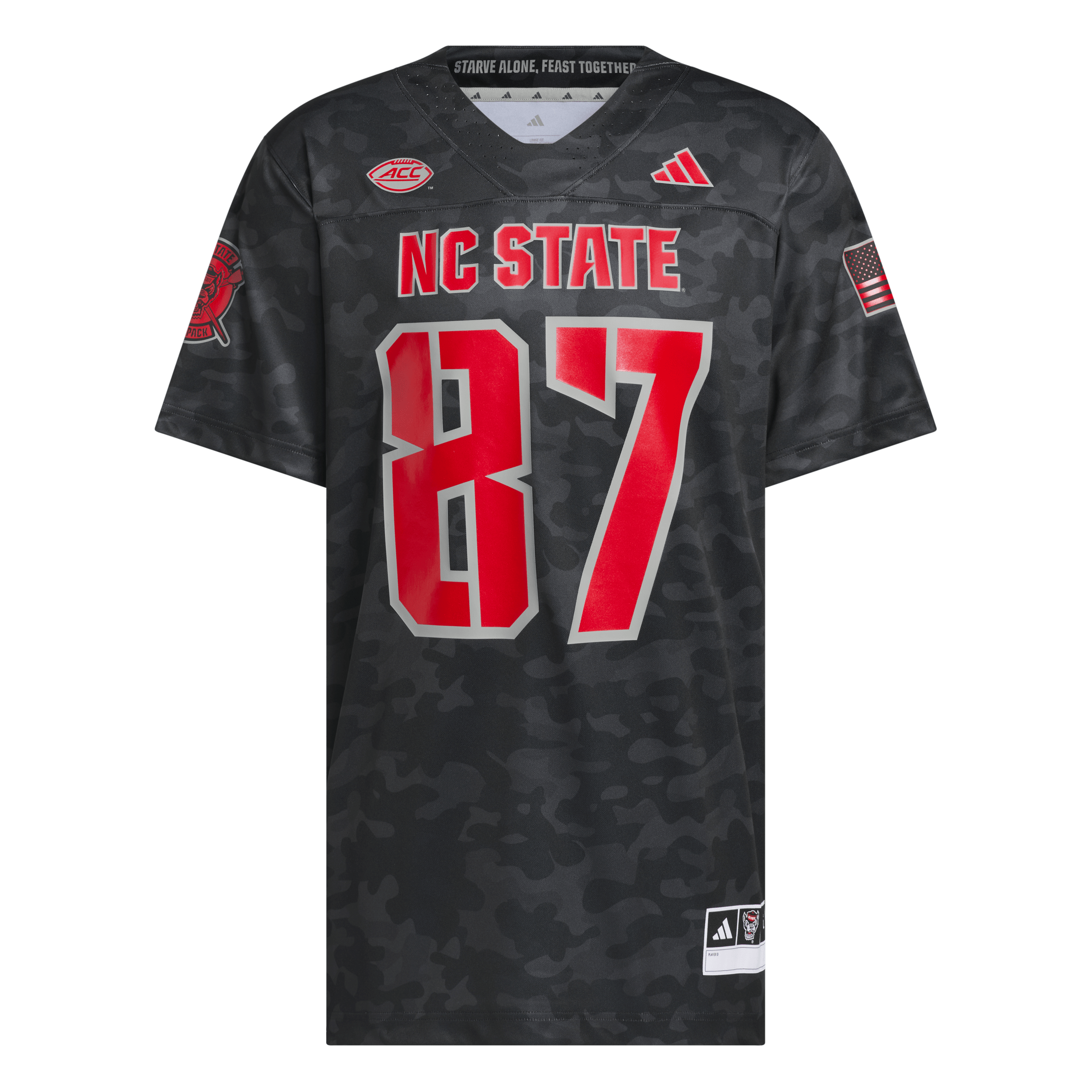 Men's adidas #87 Black NC State Wolfpack Honor & Support Premier Strategy Jersey