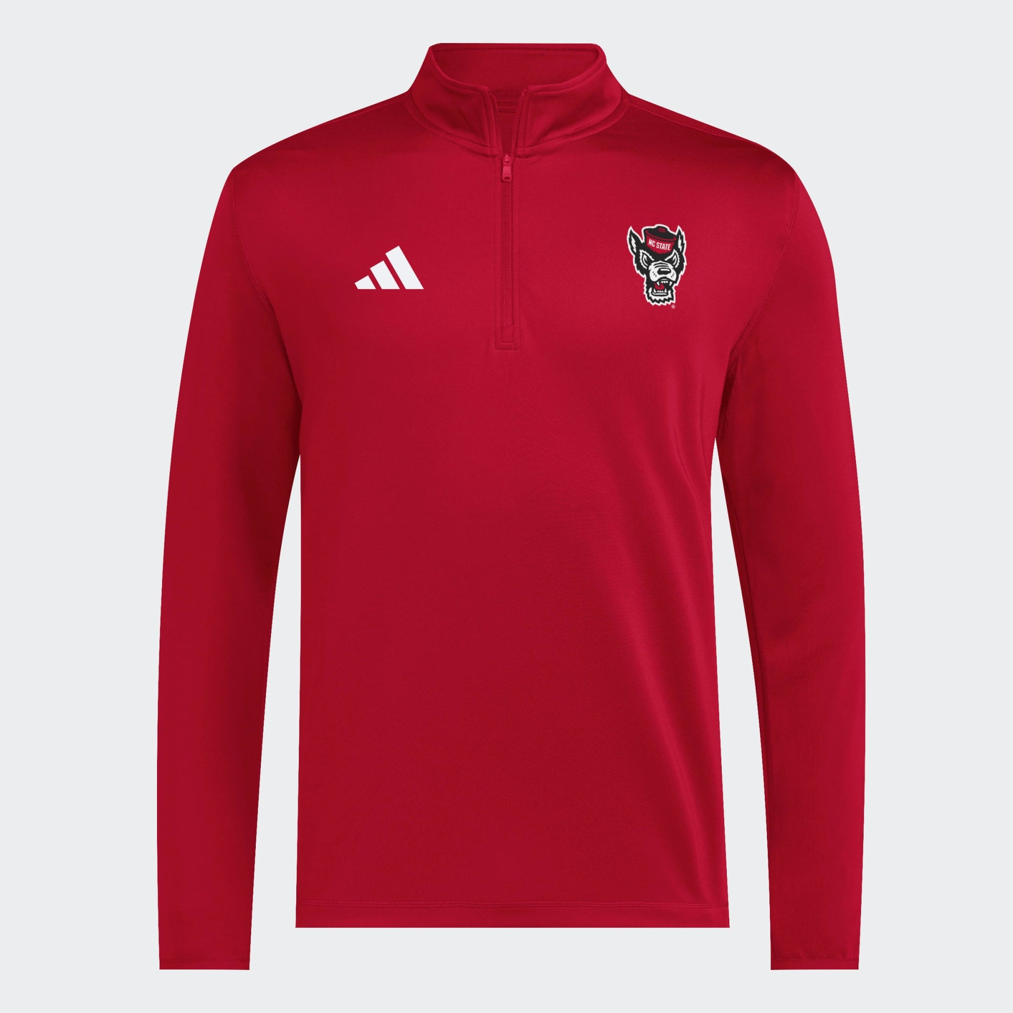 Pull-over adidas rouge NC State Wolfpack 2026 Sideline Ultimate 365 à col zippé pour homme