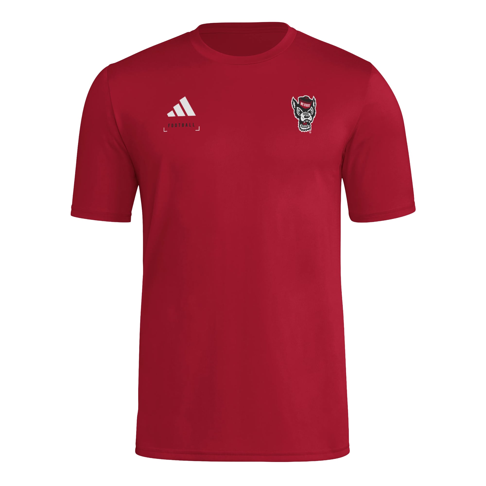 T-shirt d'avant-match adidas rouge NC State Wolfpack Locker Football Icon AEROREADY pour homme
