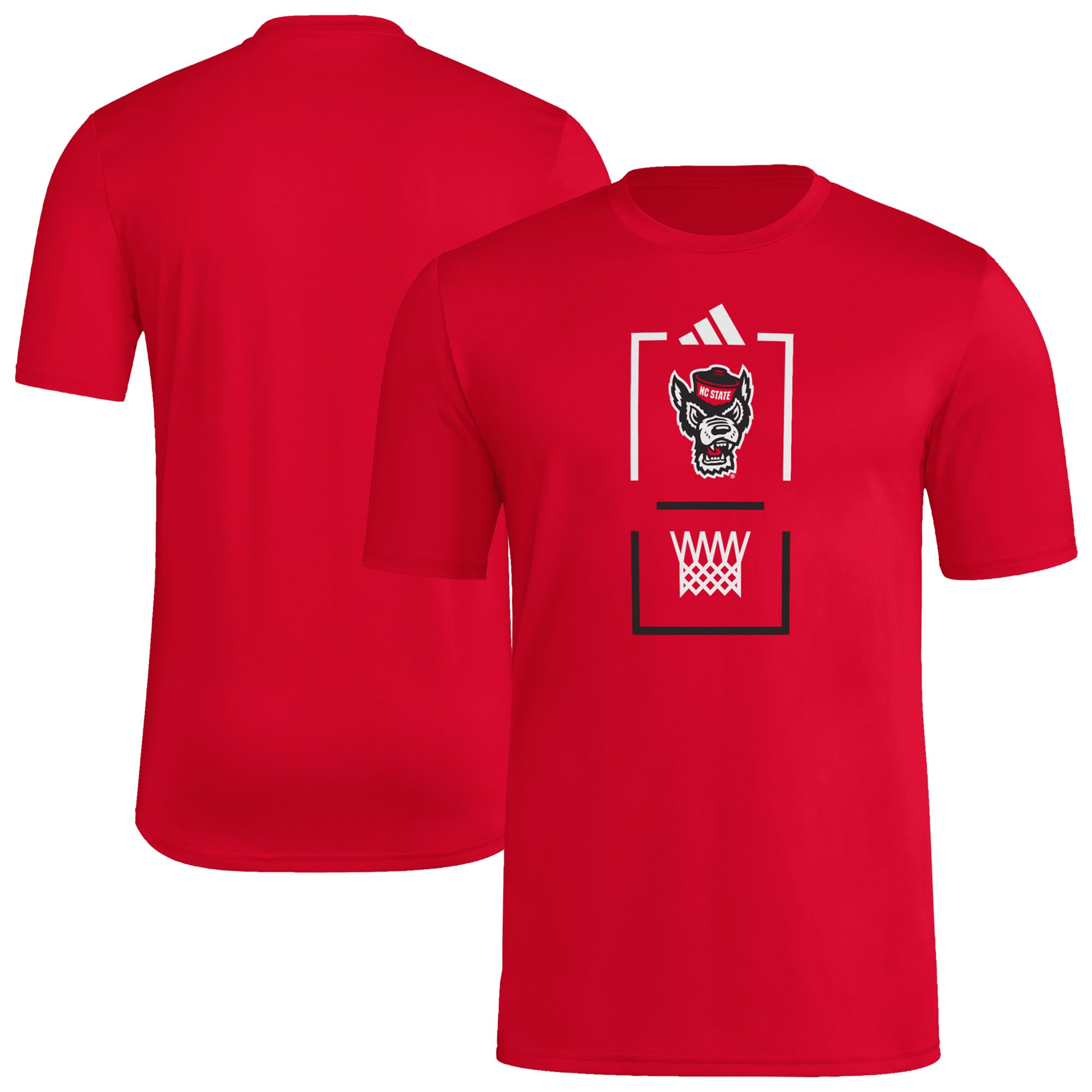 T-shirt d'avant-match adidas rouge NC State Wolfpack pour homme