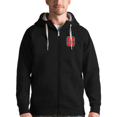 NC State Wolfpack Antigua Victory Full-Zip Hoodie - Black