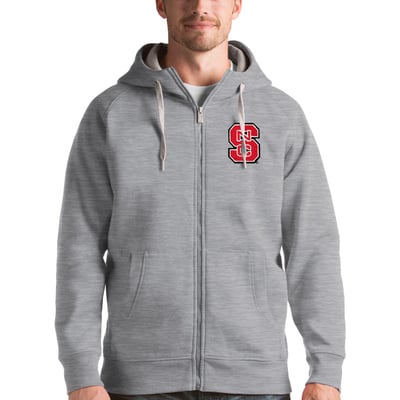 NC State Wolfpack Antigua Victory Full-Zip Hoodie - Gray