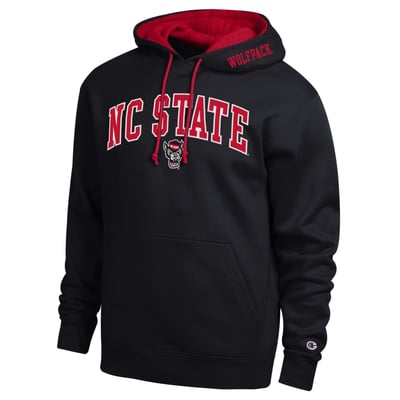  NC State Wolfpack Champion Arch Tackle Twill Hoodie - Black
