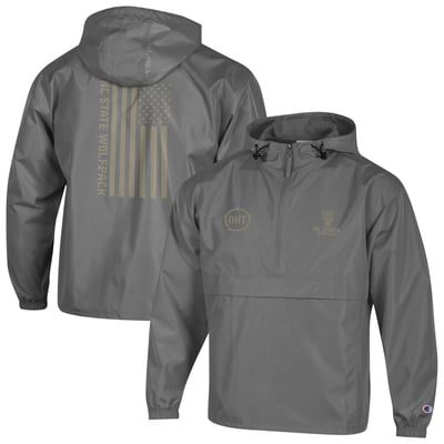  NC State Wolfpack Champion OHT Flag Packable Jacket - Graphite