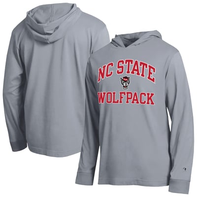  NC State Wolfpack Champion High Motor All-Star Long Sleeve Hooded T-Shirt - Heather Gray