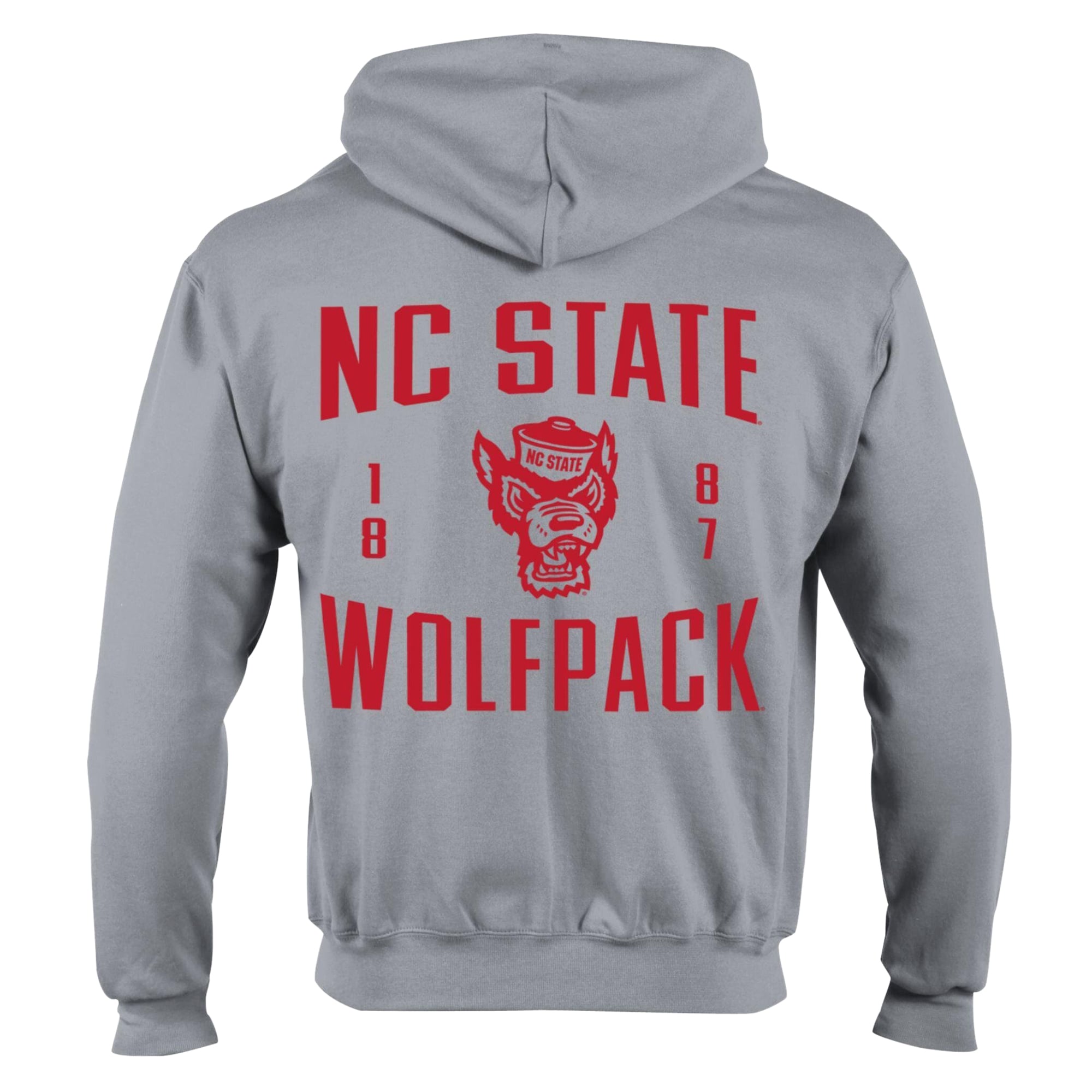 Men's Champion Heather Gray NC State Wolfpack Varsity Powerblend Full-Zip Fleece Hoodie