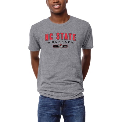 NC State Wolfpack League Collegiate Wear  Victory Falls Tri-Blend T-Shirt - Heather Gray