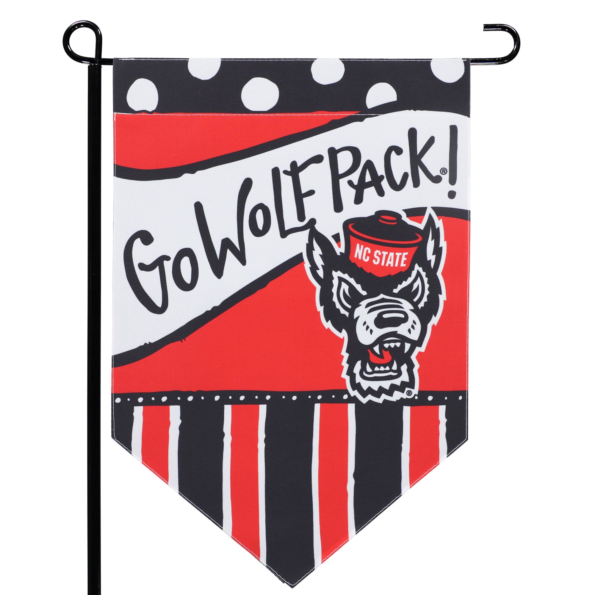 NC State Wolfpack 12'' x 18'' Dots & Stripes Drapeau double face