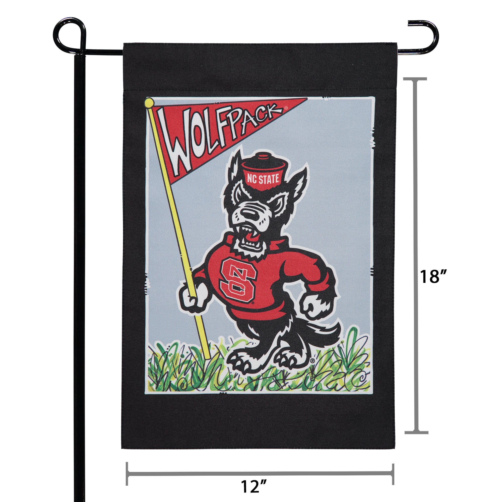 NC State Wolfpack 12 "x 18" mascotte drapeau de jardin double face