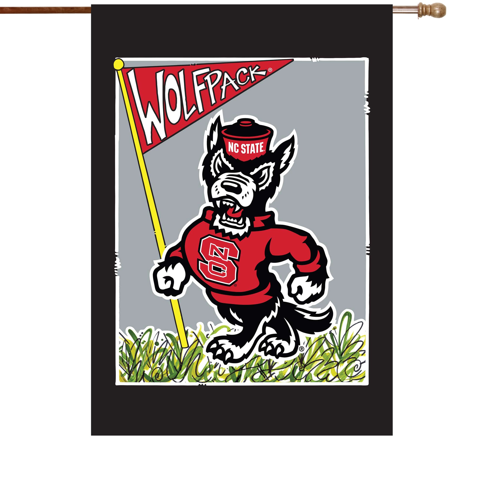 Drapeau de maison double face NC State Wolfpack 28" x 40"