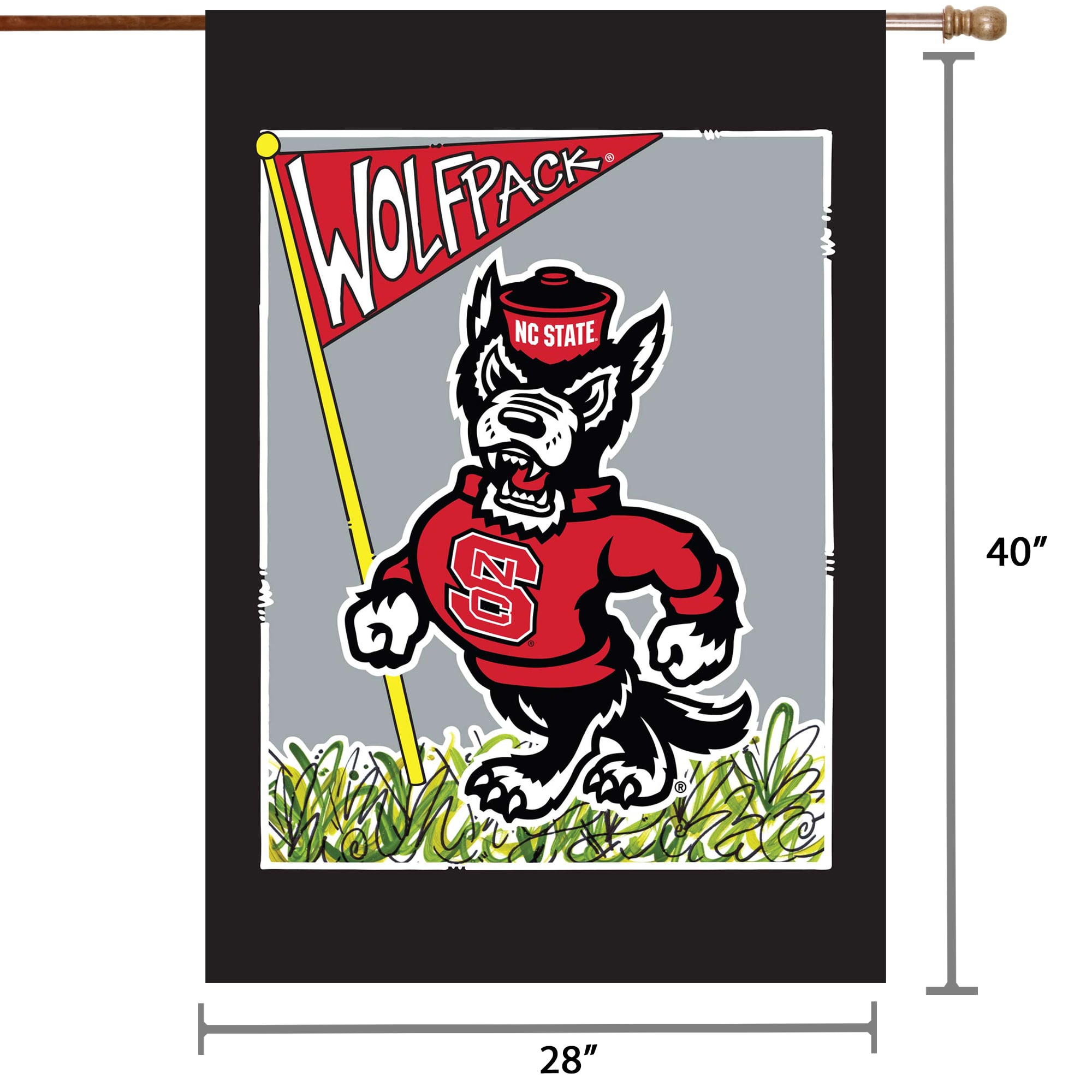 Drapeau de maison double face NC State Wolfpack 28" x 40"