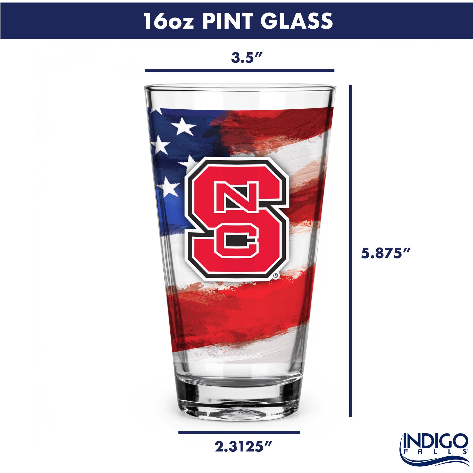 NC State Wolfpack Two-Pack 16oz. Americana Pint Glass Set