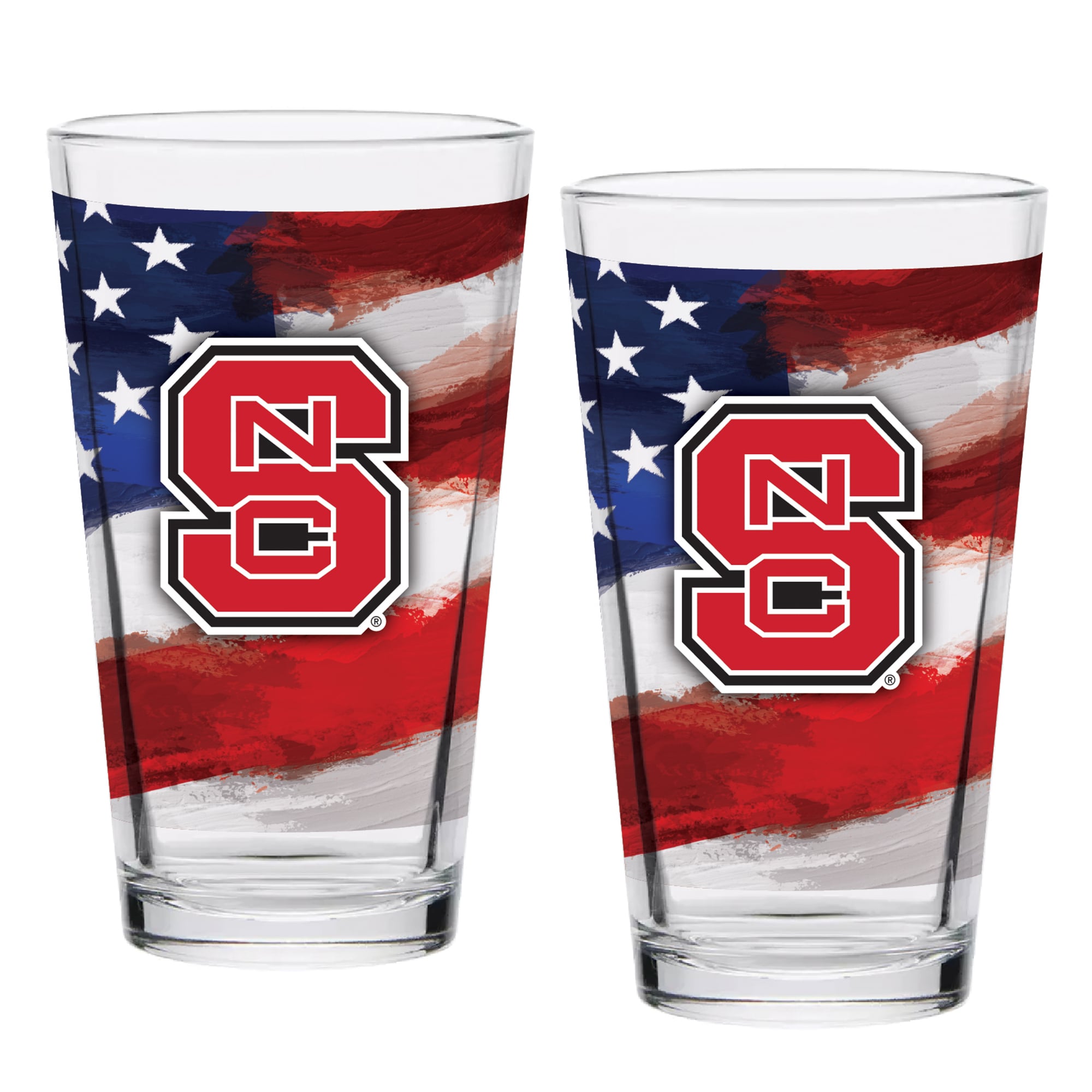 NC State Wolfpack Two-Pack 16oz. Americana Pint Glass Set