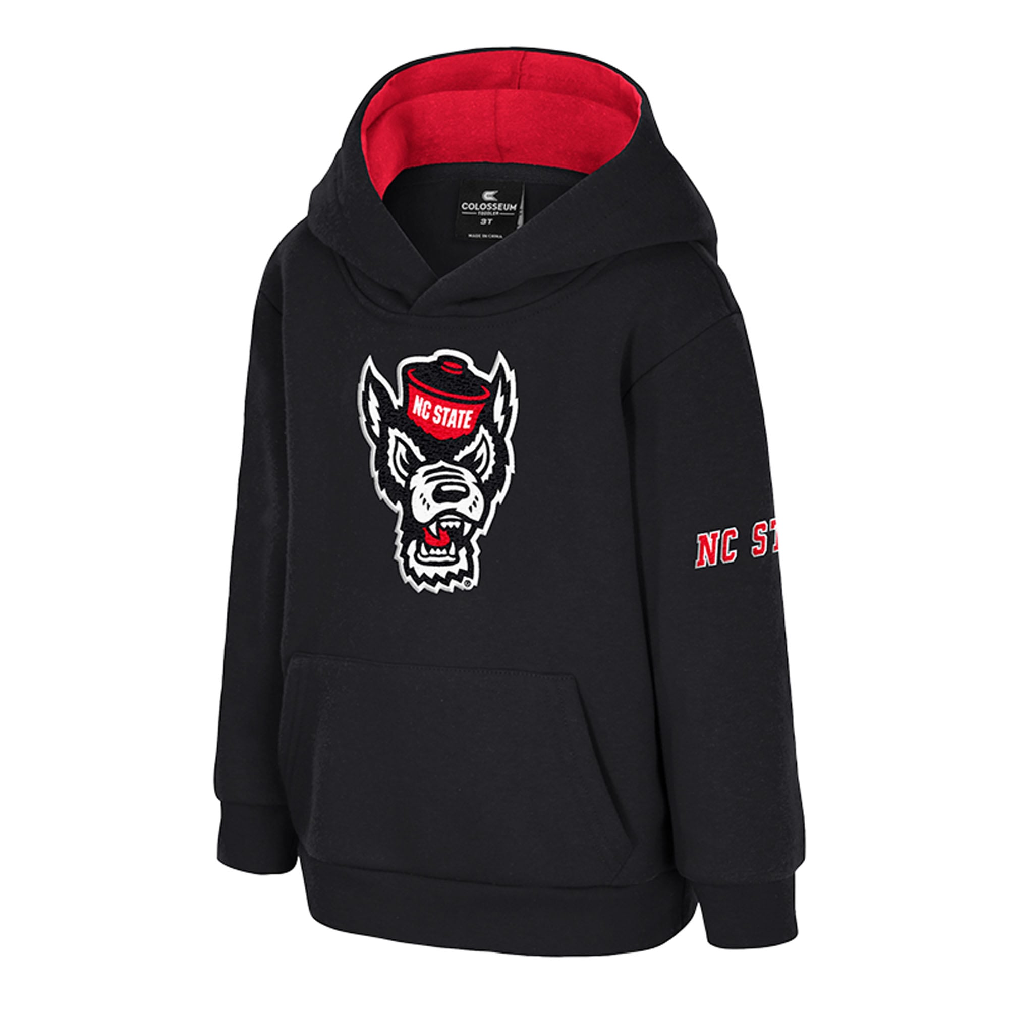 Toddler Colosseum Black NC State Wolfpack Big Logo Fleece Pullover Hoodie