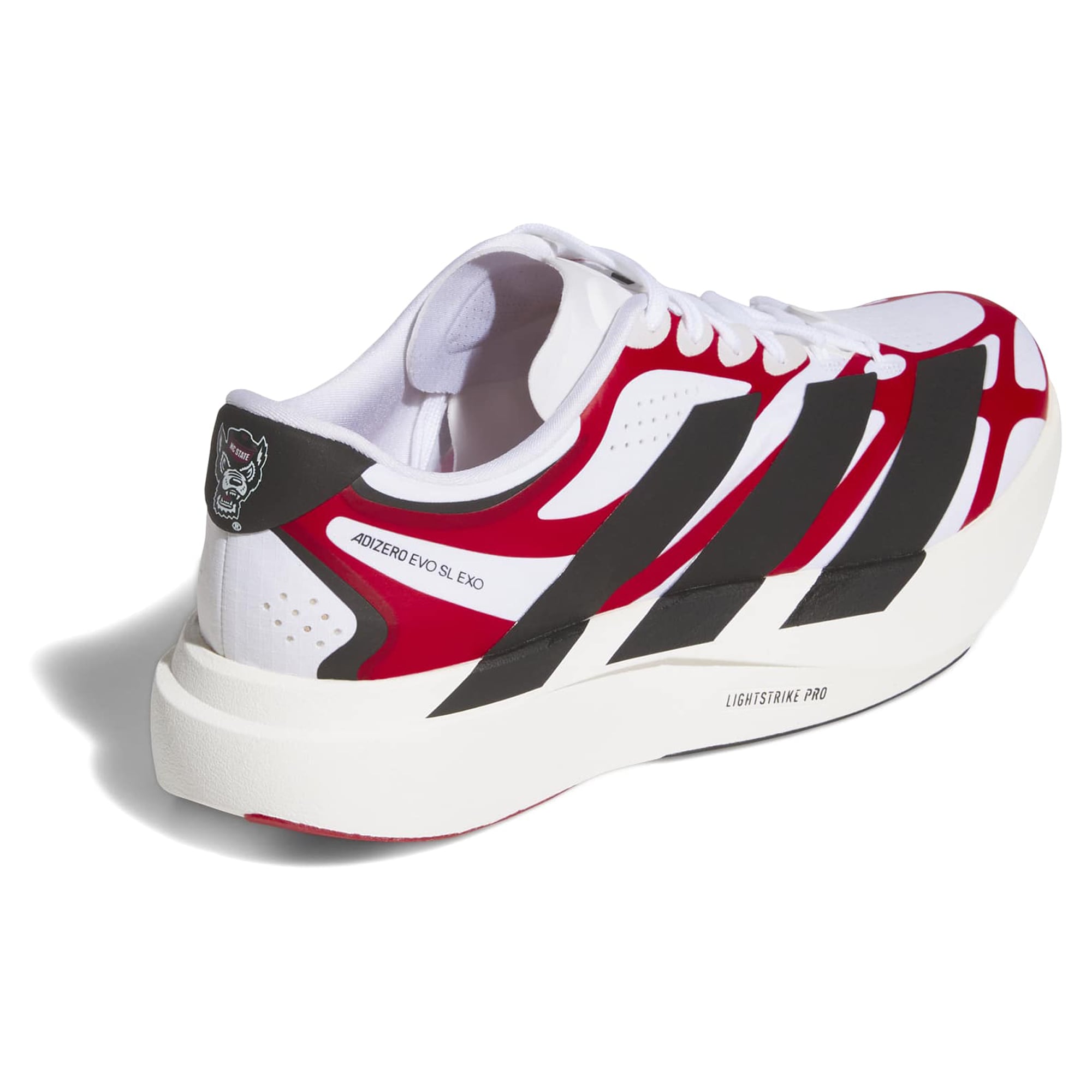 Unisex adidas White NC State Wolfpack Adizero EVO SL EXO Sneakers