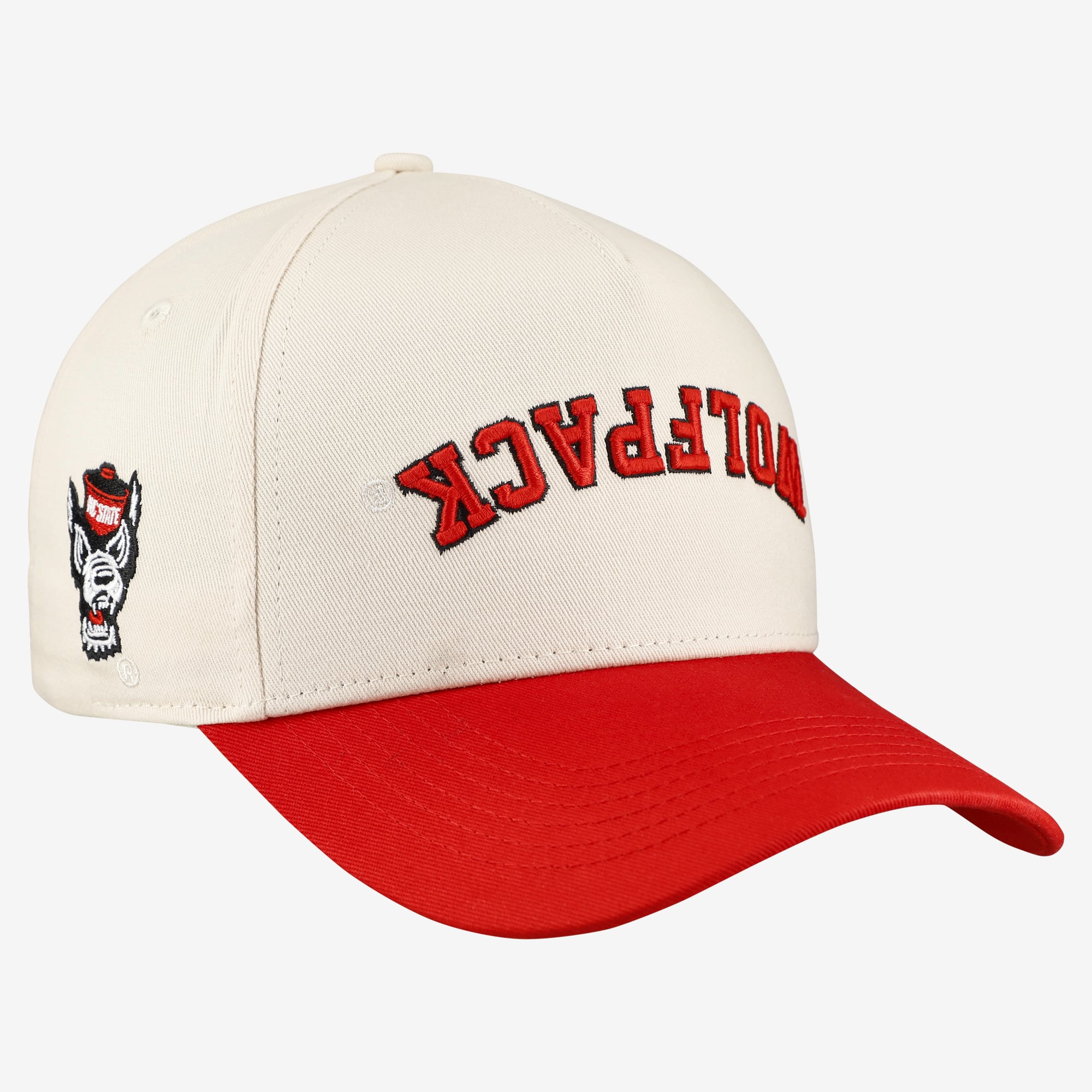Casquette unisexe No Rivals naturelle/rouge NC State Wolfpack à couleurs classiques inversées, ajustable