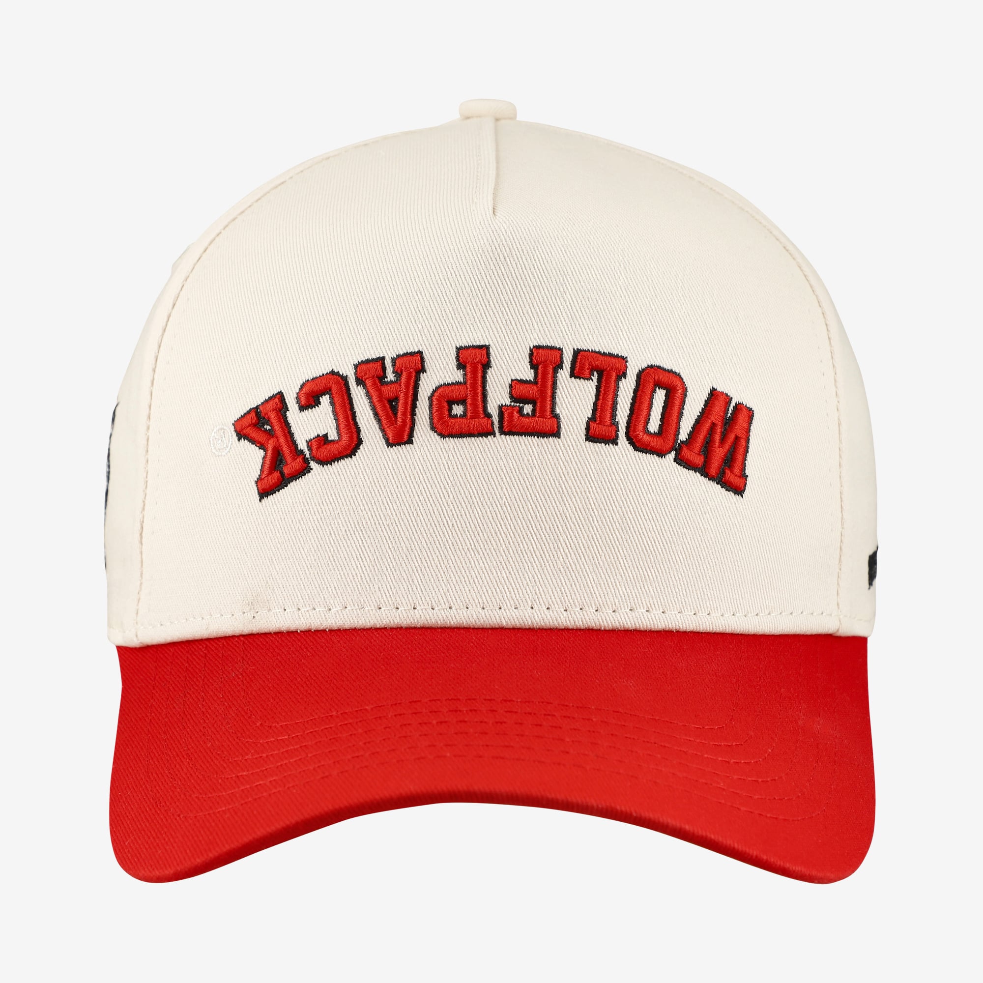 Casquette unisexe No Rivals naturelle/rouge NC State Wolfpack à couleurs classiques inversées, ajustable