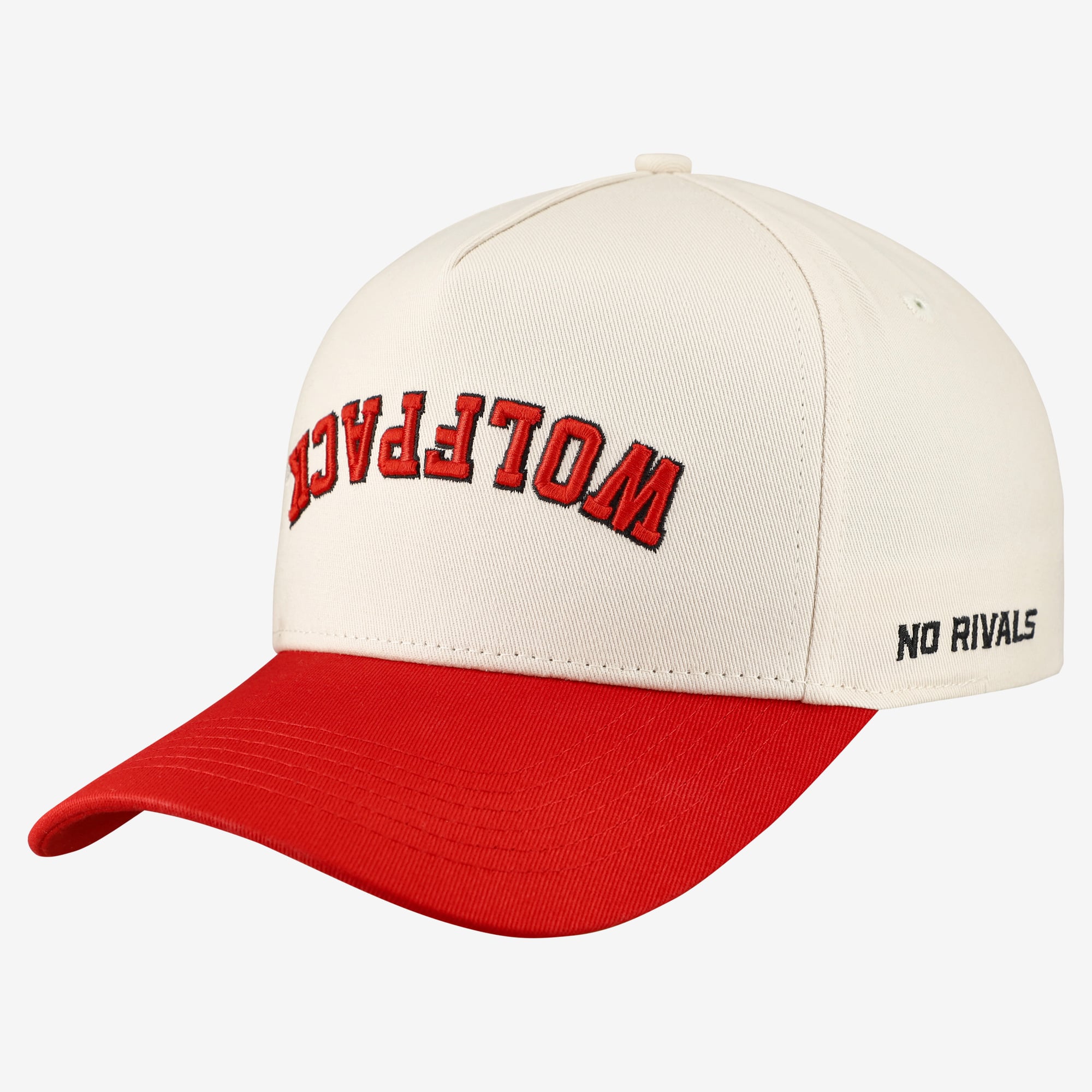Casquette unisexe No Rivals naturelle/rouge NC State Wolfpack à couleurs classiques inversées, ajustable