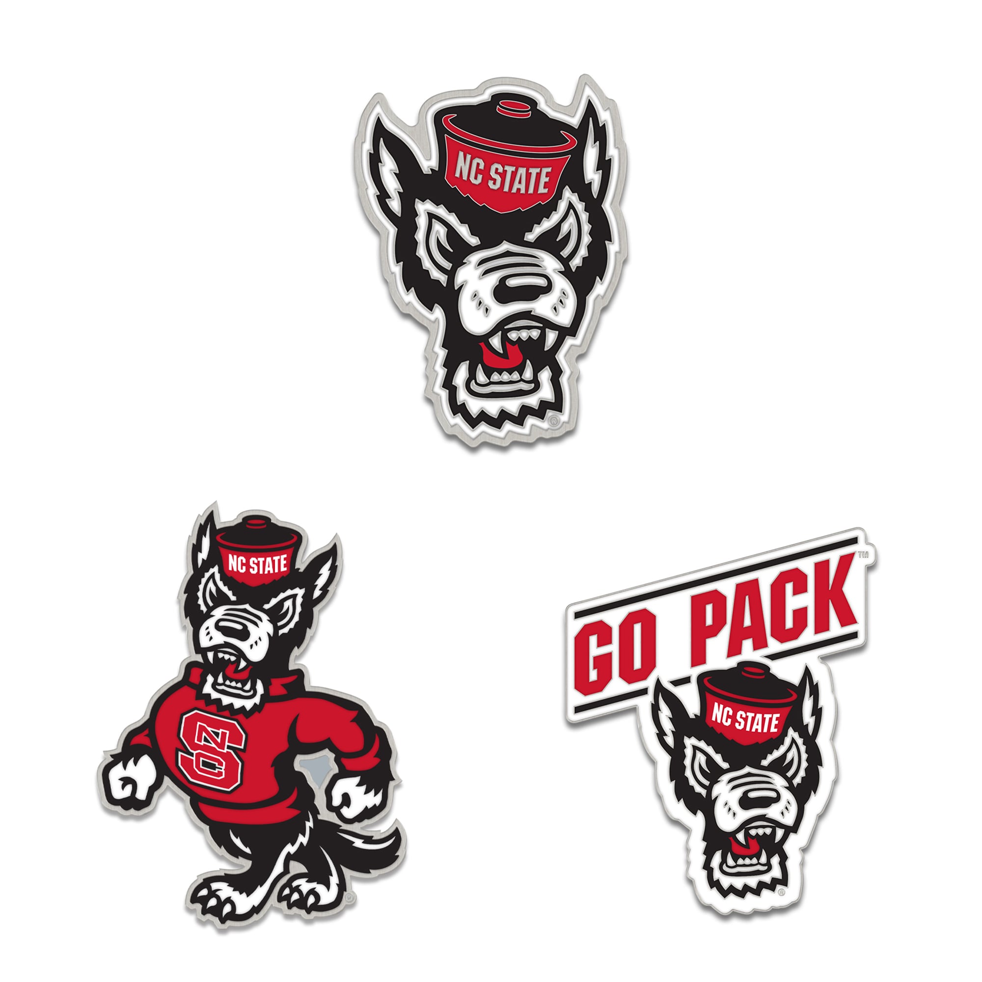 Ensemble de trois pin de collection WinCraft NC State Wolfpack