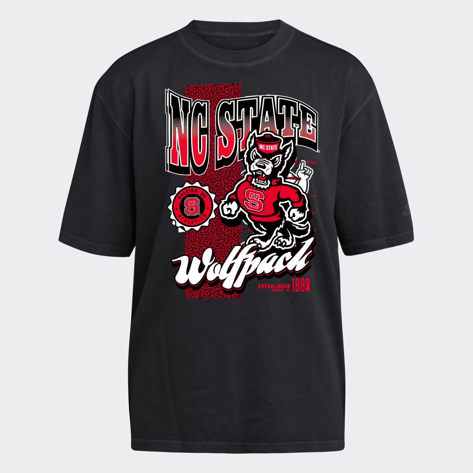 T-shirt adidas noir pour femme NC State Wolfpack Premium Fashion