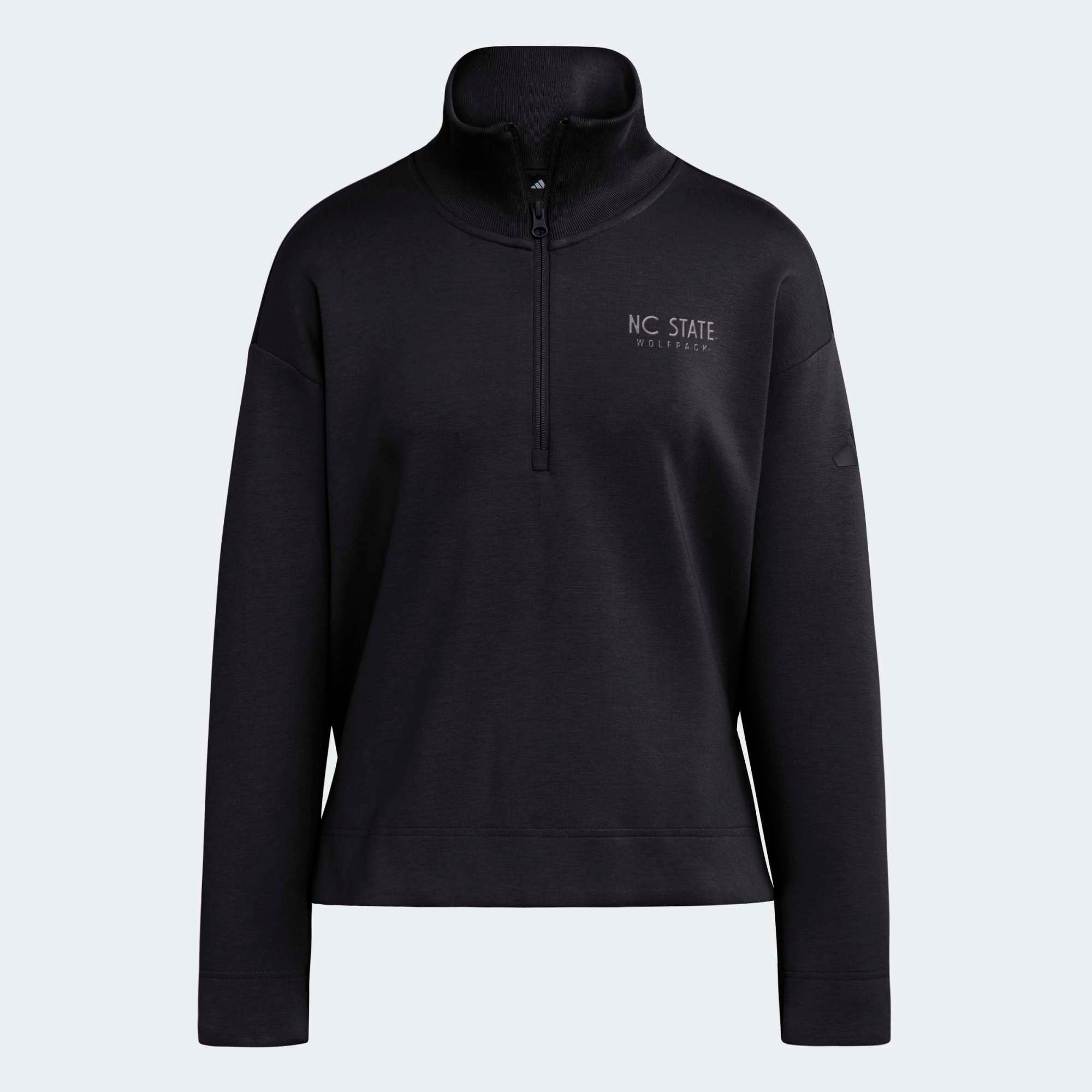 Women's adidas Black NC State Wolfpack Soft Lux Quarter-Zip Top