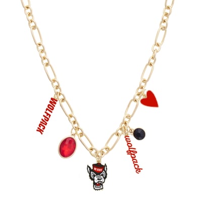 NC State Wolfpack CANVAS Style Women's Game Day Charm Necklace