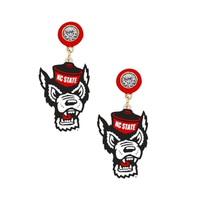 NC State Wolfpack CANVAS Style Women's Resin Earrings