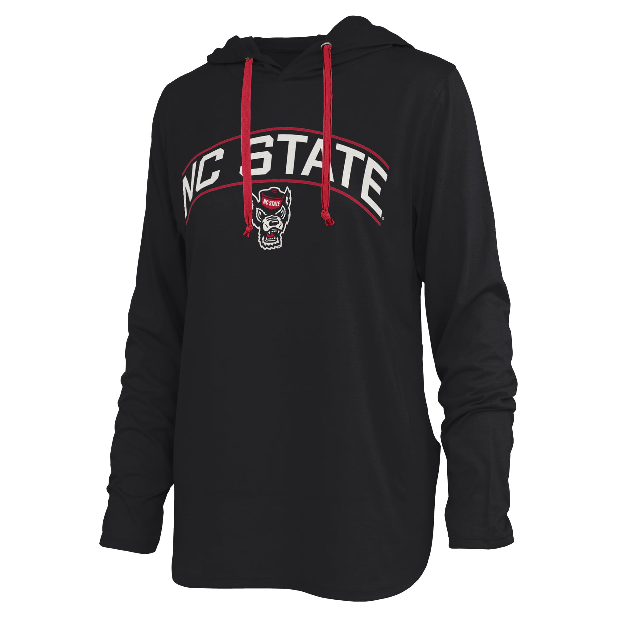 T-shirt à capuche manches longues noir Pressbox NC State Wolfpack Allie pour femmes