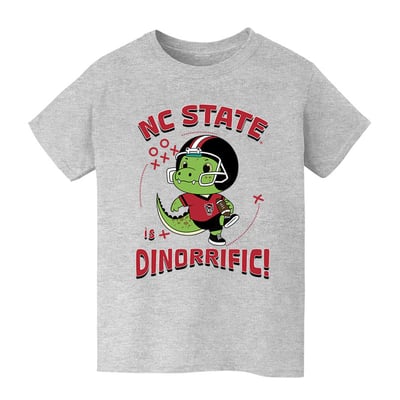 NC State Wolfpack Vive La Fete Youth Dinorrific T-Shirt - Gray