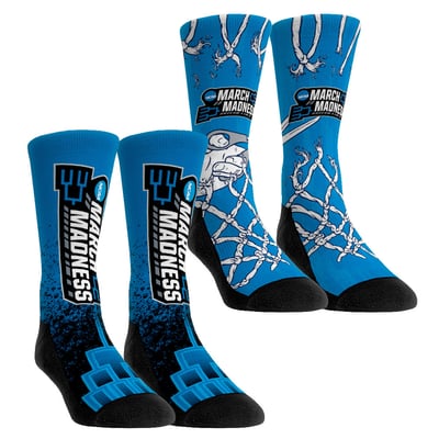  NCAA Merchandise Rock Em Youth 2024 NCAA Men's Basketball Tournament March Madness Two-Pack Crew Socks Set - Blue