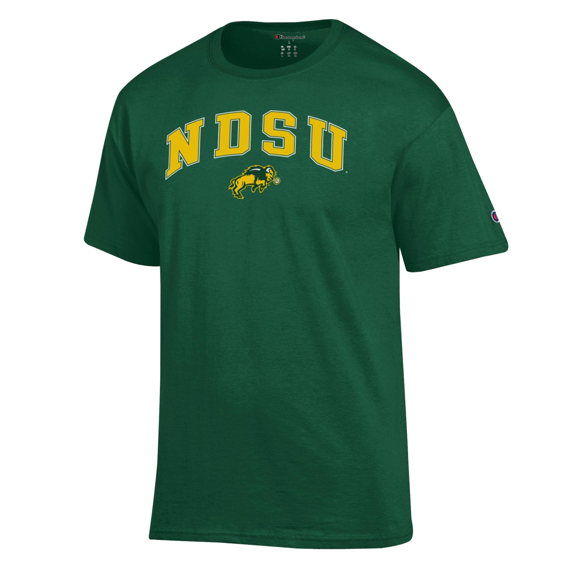 T-shirt Champion vert pour homme avec logo NDSU Bison Arch