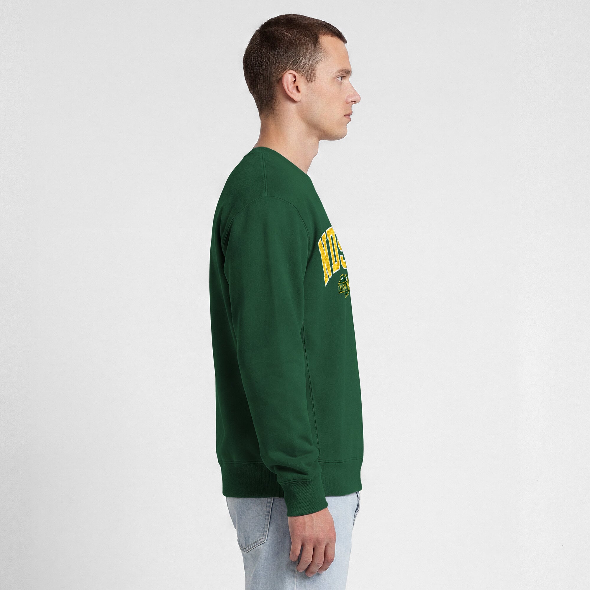 Men's Champion  Green NDSU Bison Contrast Sweatshirt
