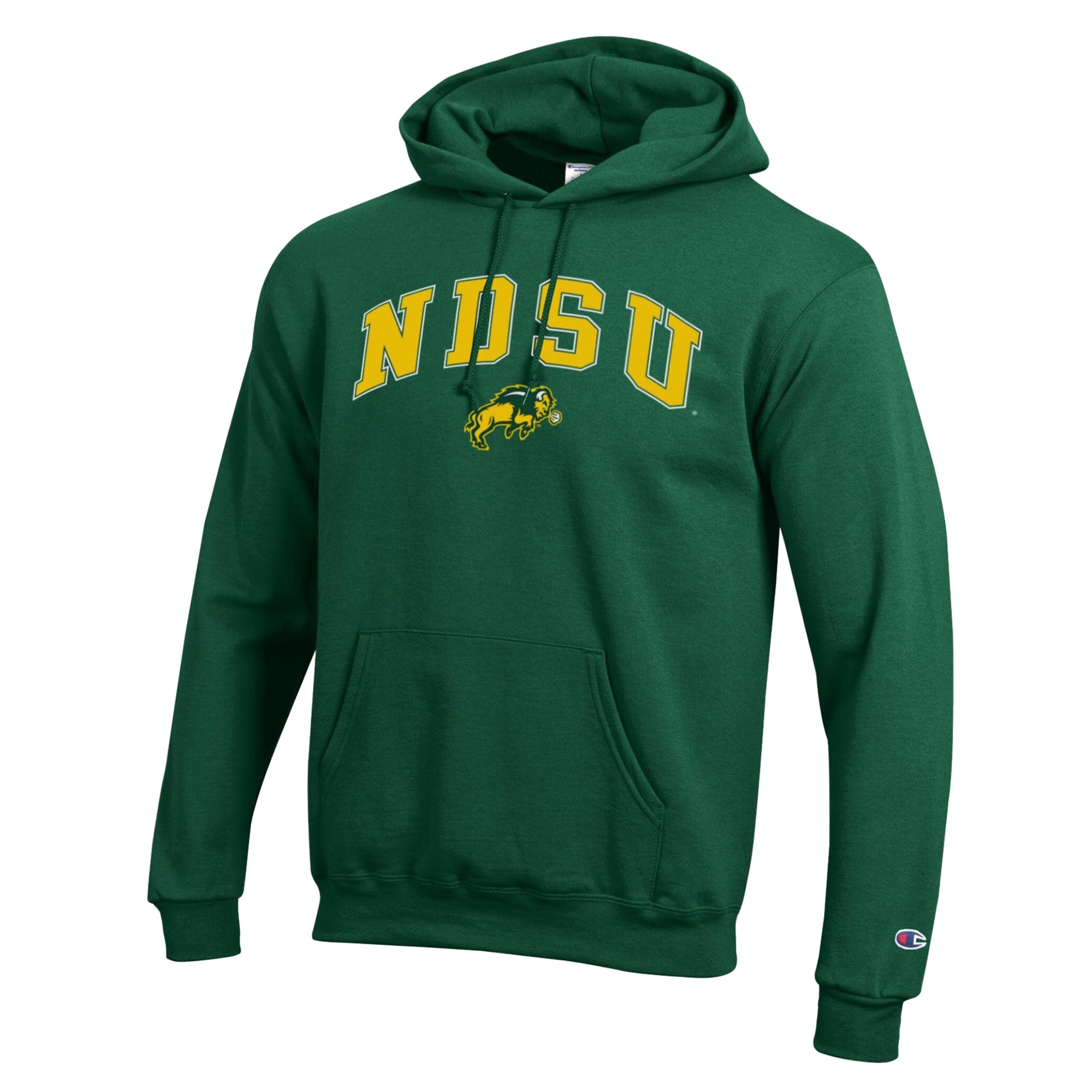 Sweat à capuche Champion vert pour homme NDSU Bison Powerblend