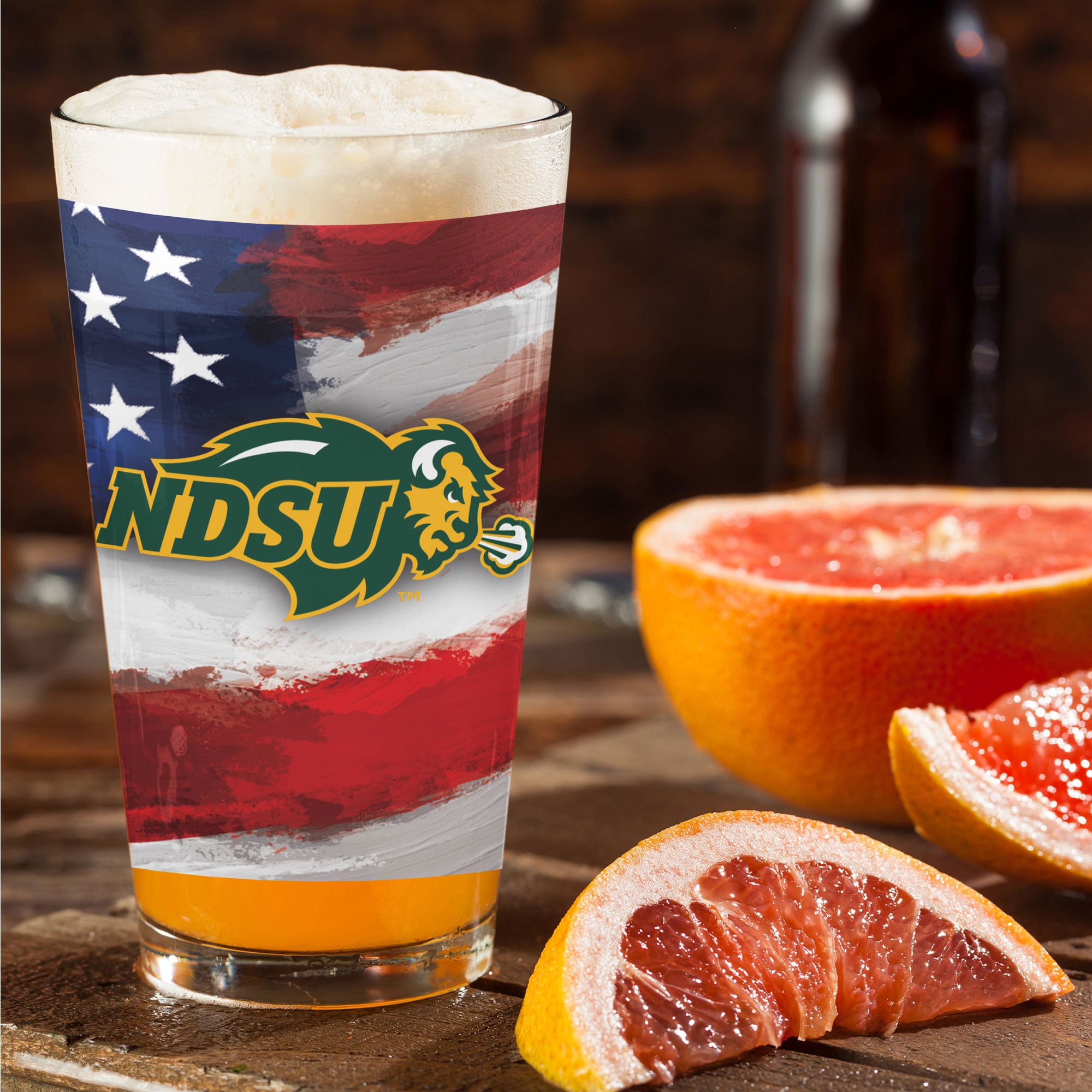 NDSU Bison  Two-Pack 16oz. Americana Pint Glass Set