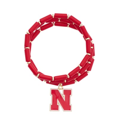 Nebraska Huskers CANVAS Style  Beaded Bracelet Set of Three