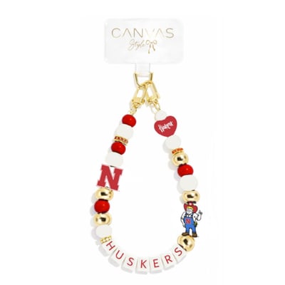 Nebraska Huskers CANVAS Style Beaded Wrislet