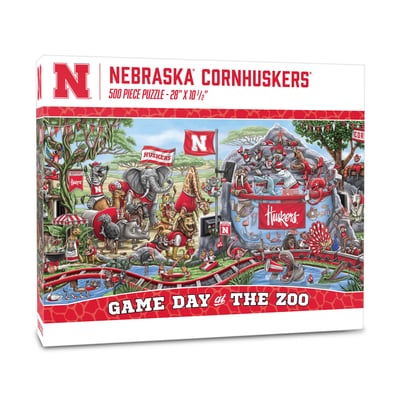 Nebraska Huskers Fanpoint 10.5" x 28" Game Day at the Zoo 500-Piece Puzzle