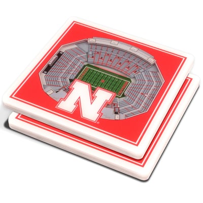Nebraska Huskers Fanpoint 3D StadiumView Coasters