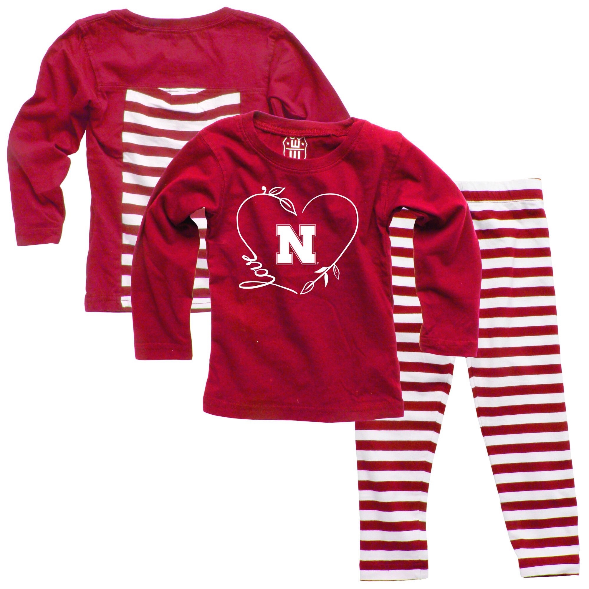 Ensemble haut à manches longues et pantalon Wes & Willy Scarlet Nebraska Huskers pour bébé fille