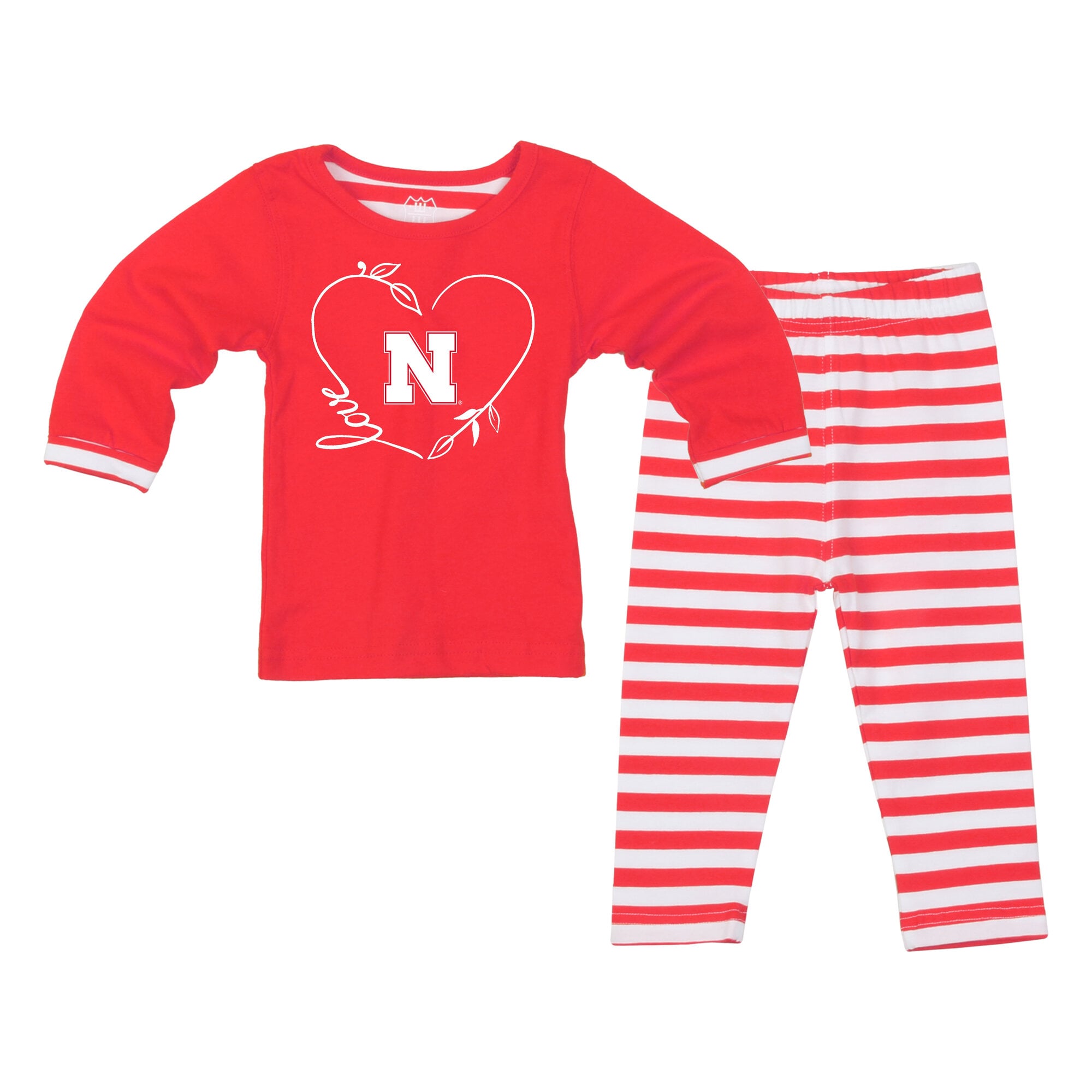 Ensemble 2 pièces pour petites filles Wes & Willy Scarlet Nebraska Huskers : haut à manches longues et pantalon