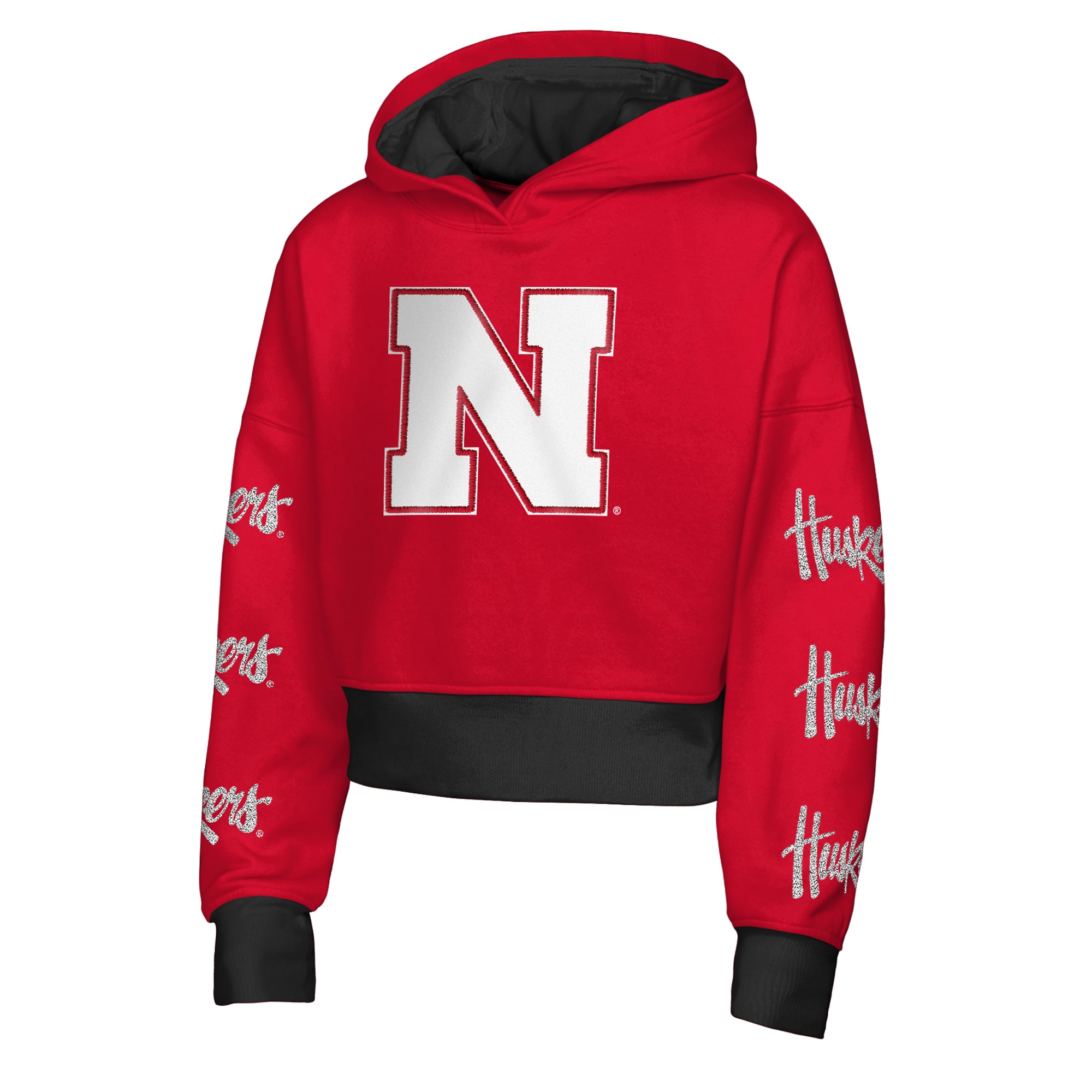 Girls Youth Outerstuff Scarlet Nebraska Huskers Fair Catch Poly Fleece Hoodie
