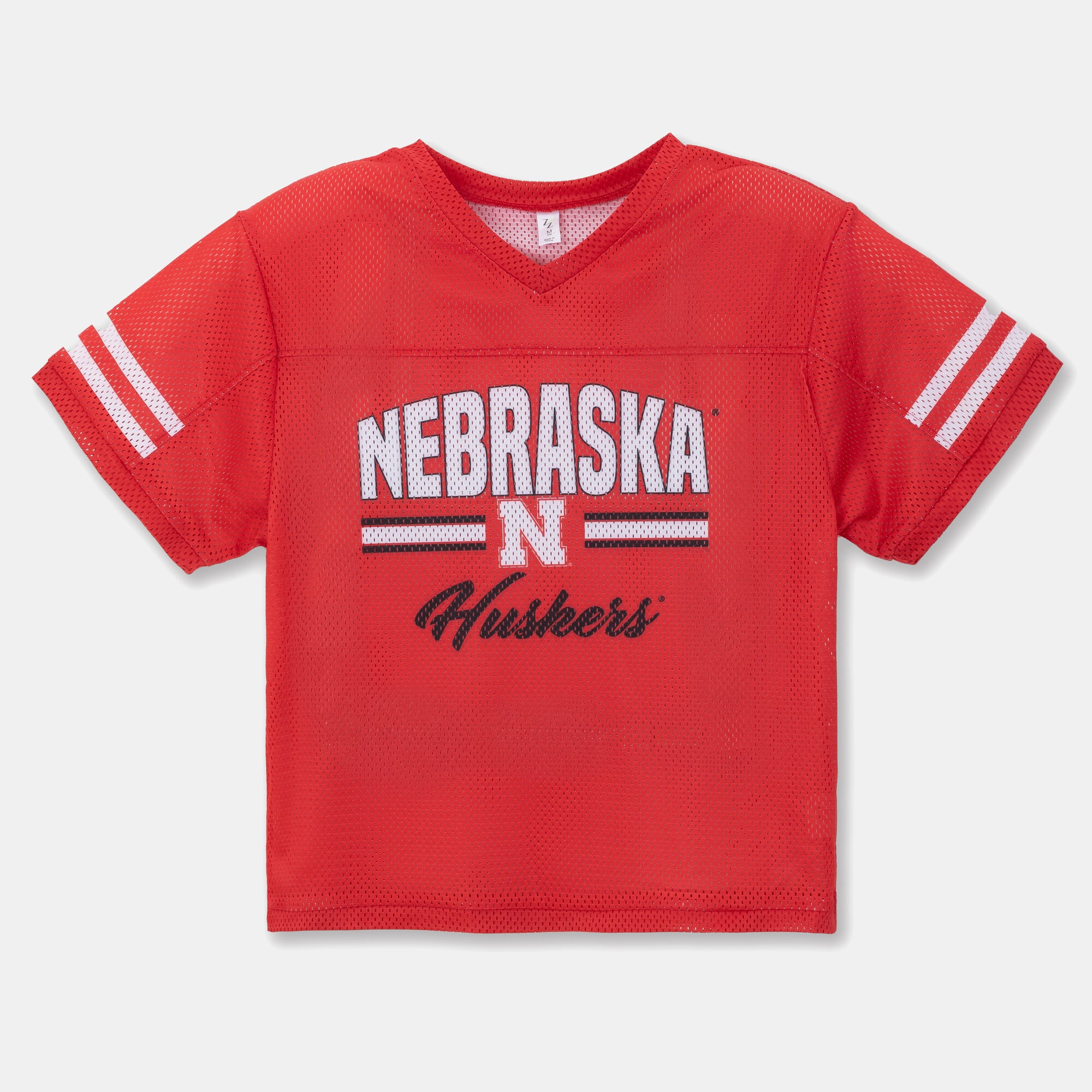 Girls Youth ZooZatz Scarlet Nebraska Huskers Mesh Jersey T-Shirt