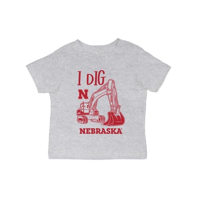 Nebraska Huskers Vive La Fete Infant Excavator T-Shirt - Gray