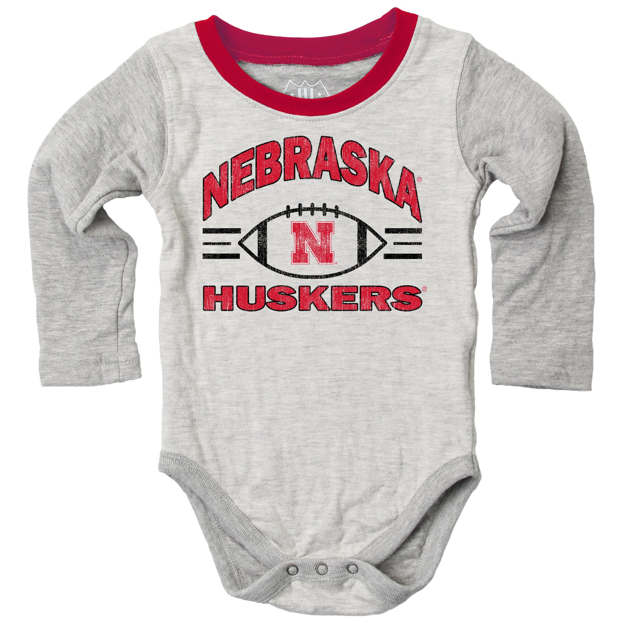 Infant Wes & Willy Heather Gray Nebraska Huskers Jie Hopper Set