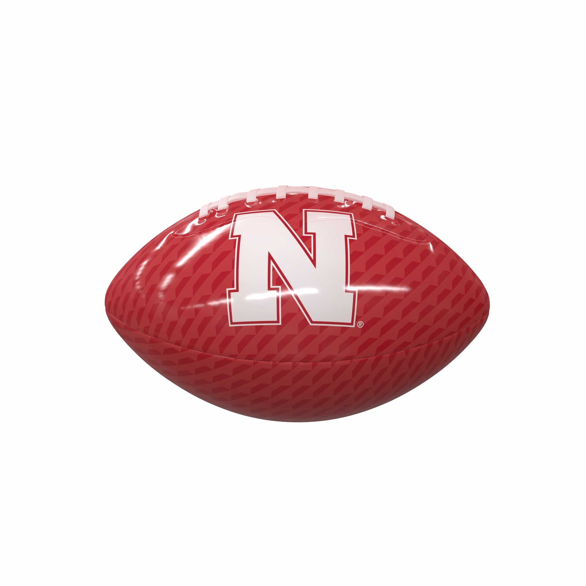 Ballon de football miniature brillant en caoutchouc avec logo des Nebraska Huskers